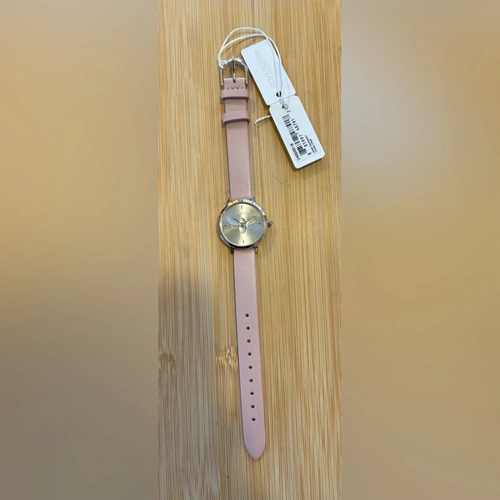 Olivia Burton Watch with 28mm Silver Face With Classic UltaSlim Bee & Pink Band - Picture 4 of 6